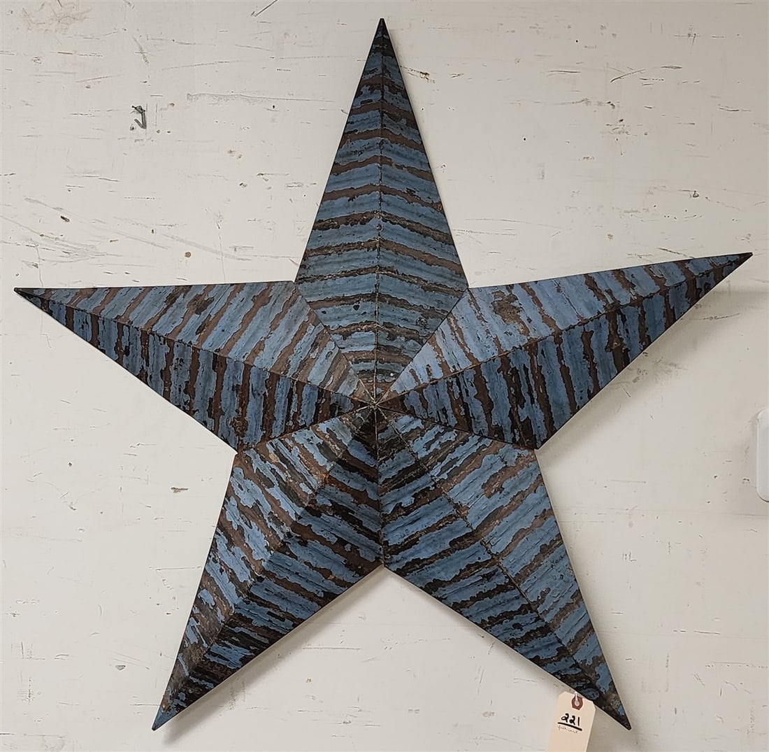 Ptd. Tole Folk Art Star 35 1/2" X 37" W (1 of 2)