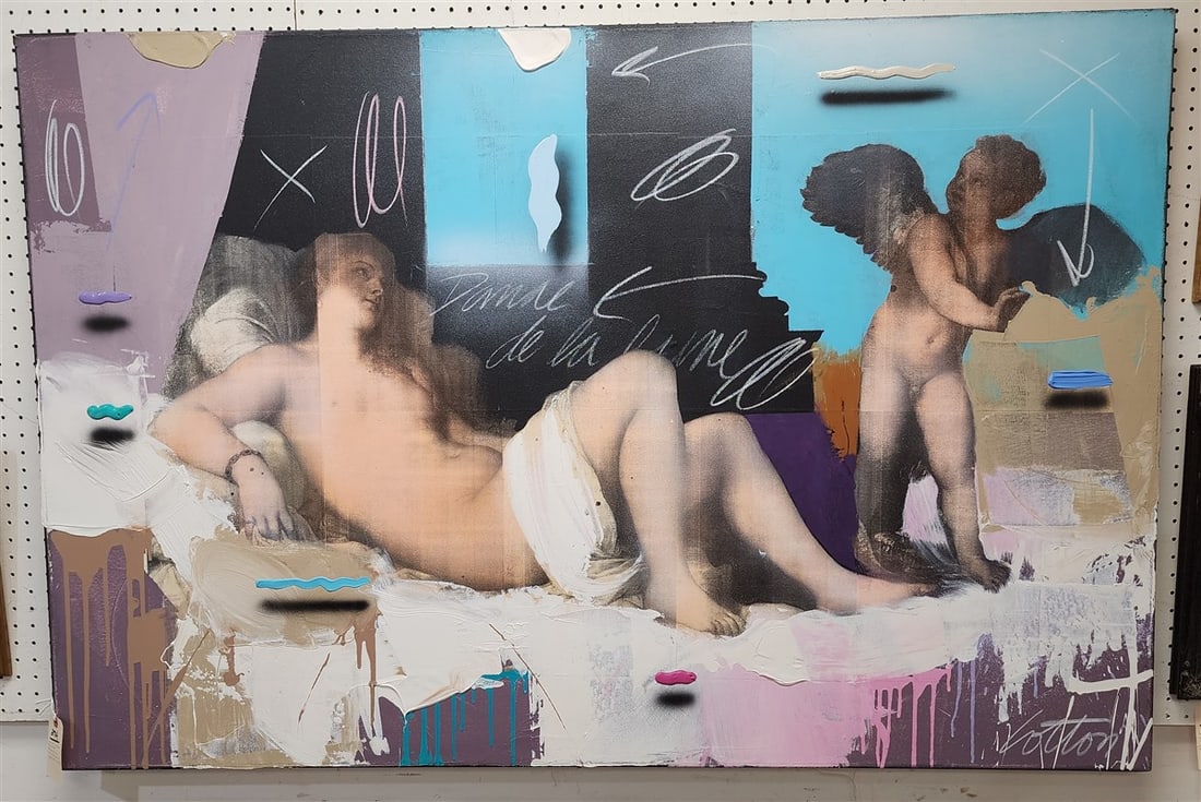 Danae De La Lune (Baroque) Mixed Media On Canvas 40" X 60" Sgnd Cotton (Will) (1 of 1)