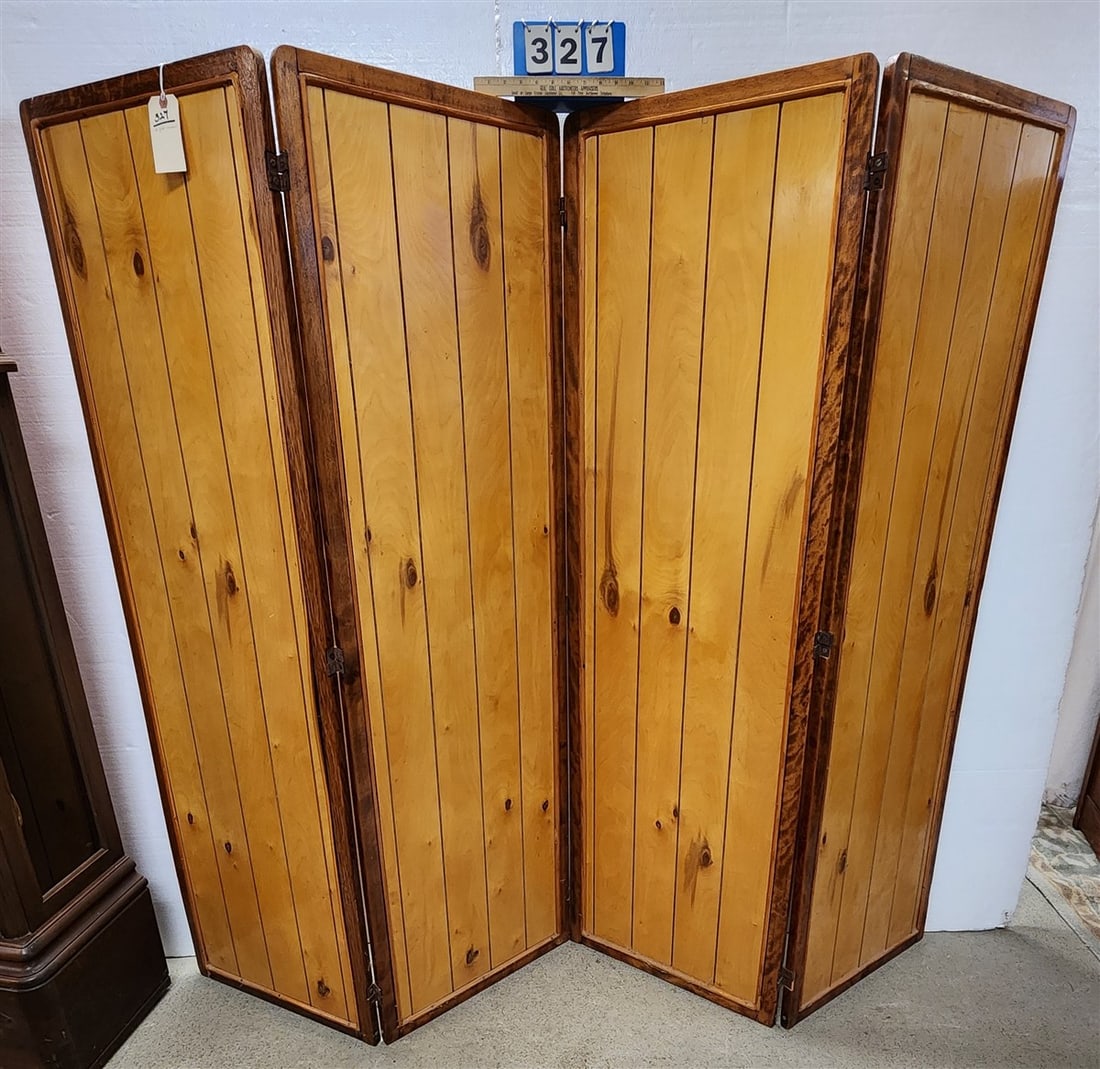 Knotty Pine 4 Fold Screen 67 1/2" H X 20" W Ea. Section (1 of 3)