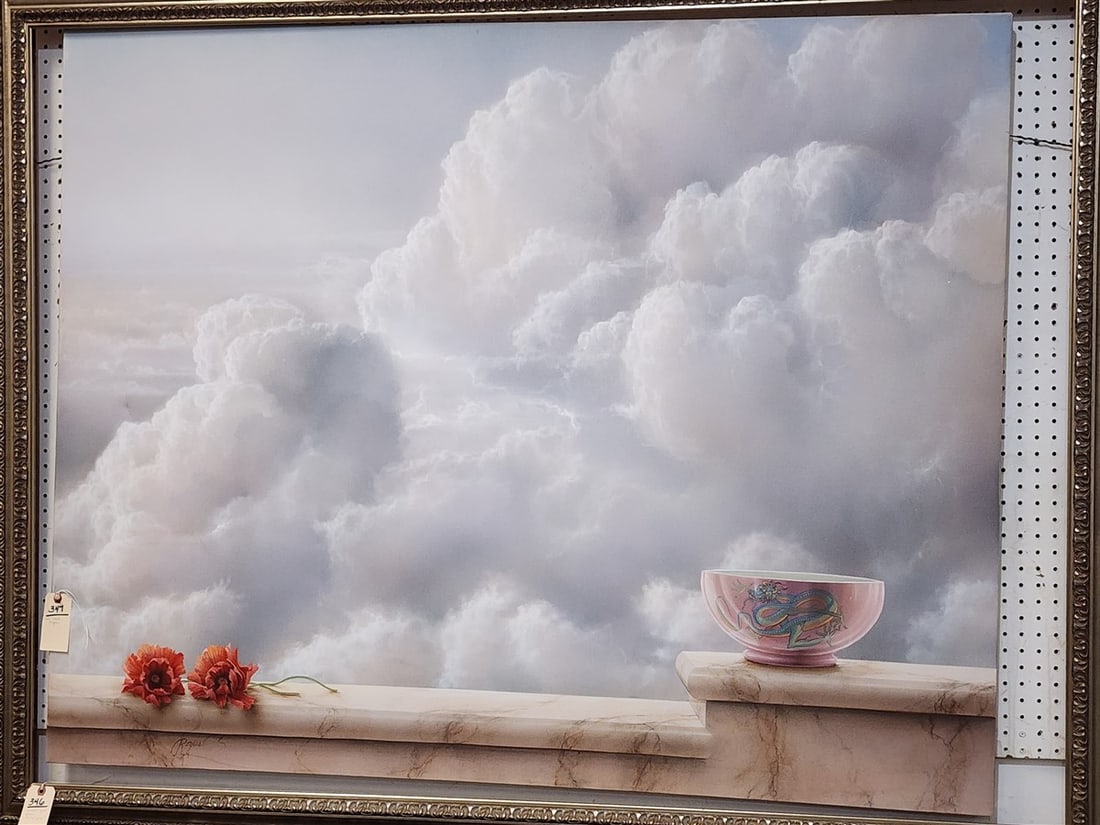 O/C Still Life w/Clouds Sgnd Rogers 4' X 5' (1 of 4)