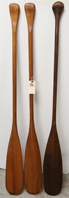 Lot 3 Wooden Canoe Paddles