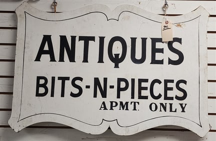 Wooden Antiques Sign 23 1/2" H X 35 1/2" W