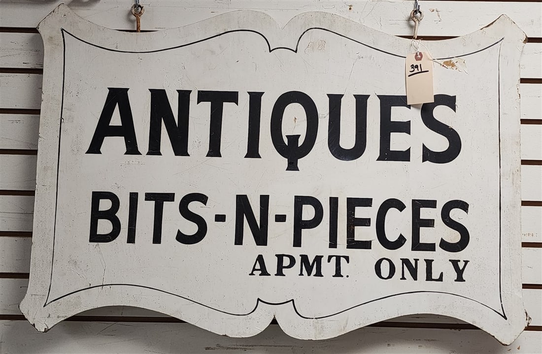 Wooden Antiques Sign 23 1/2" H X 35 1/2" W (1 of 2)