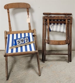 Pr. Vintage Folding Chairs 27 1/2" H X 14" W X 17" D