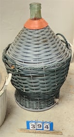 Lg. Basket Covered Wine Demijohn 29" H X 19" Diam.