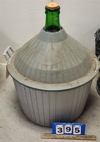 Rubber Encased Wine Demijohn 26" H X 21" Diam.