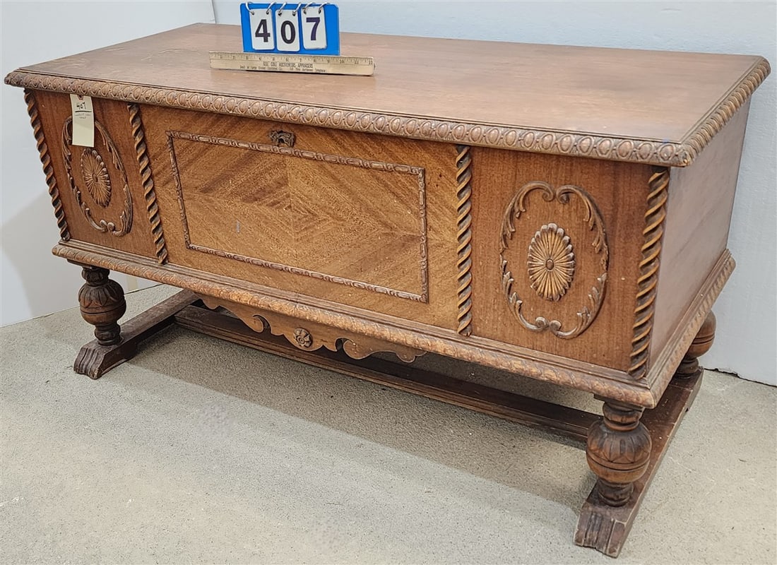 Walnut Cedar Chest 25" H X 4' W X 20" D (1 of 3)