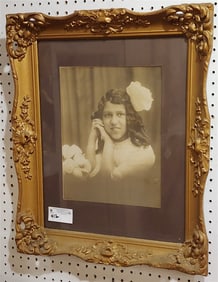 Frame Photo Of A Girl 13 1/2" X 10 1/2" w/Frame 25" X 20 1/2"