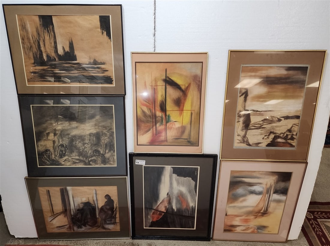 Lot 7 Framed Pastels Sgnd V (Victoria M.) Jones 23" X 16", 6 - 17 1/2" X 23 1/2" (1 of 2)