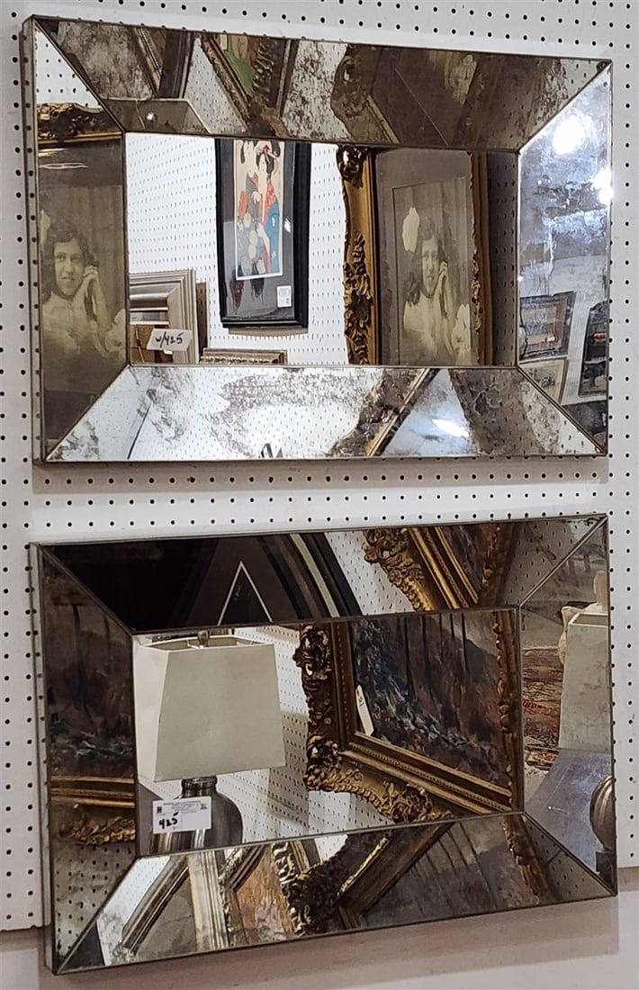Pr. Metal Framed Mirrors 20" X 29 1/2" (1 of 1)
