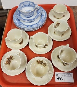 Tray 8 English Cups/Saucers
