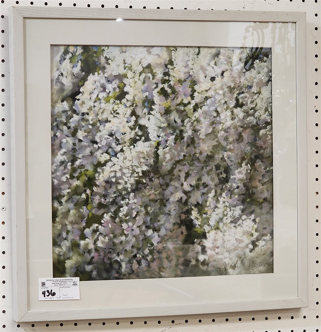 Framed Acrylic "Spring Fling" Sgnd. Pam Cabanas 16" Sq. w/Frame 21" Sq. (1 of 2)
