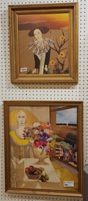 Lot 2 Framed Collages by W. Churchill 23 1/2"  19 1/2" w/Frame 26" X 22" + 16" X 14" w/Frame 20 1/2"