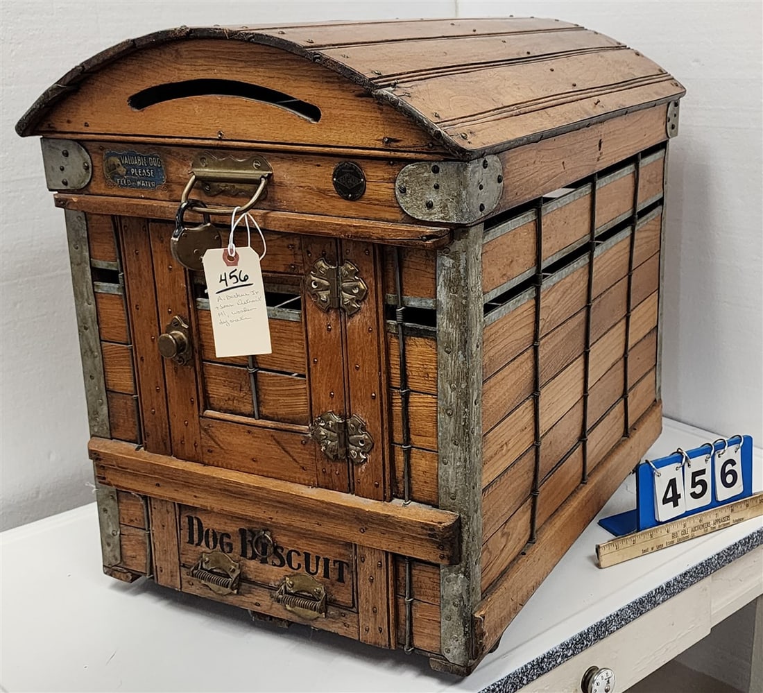 Vintage A. Backus Jr. + Sons Detroit, MI., Wooden Dog Crate 23 1/2" H X 19" W X 26" D (1 of 9)