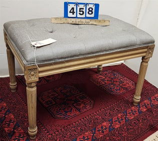 Oak Base Uphols. Bench 18" H X 26" W X 17 1/2" D