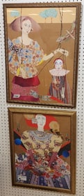 Lot 2 Framed Collages By W. Churchill 26" H X 19" W w/Frame 28" X 21 1/2" + 23 1/2" X 17 1/2"