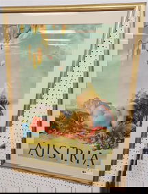 Framed Poster Austria 35" X 24" w/Frame 42" X 31"