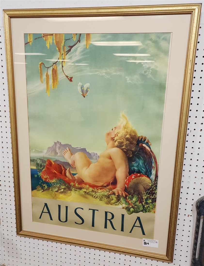 Framed Poster Austria 35" X 24" w/Frame 42" X 31": Framed Poster Austria 35" X 24" w/Frame 42" X 31"