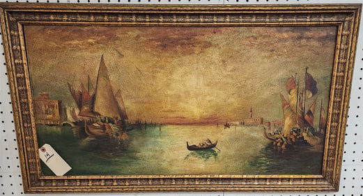 Framed O/B Venetian Scene 15 1/2" X 30 1/2" w/Frame 19 1/2" X 34 1/2"