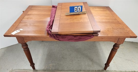 Stickley Cherry Dining Table w/2 Leaves 29 3/4" X 5' W X 40" D w/2 - 21" Leaves