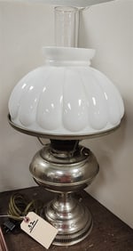 Nickel Plated Rayo Oil Lamp Elec. 21"