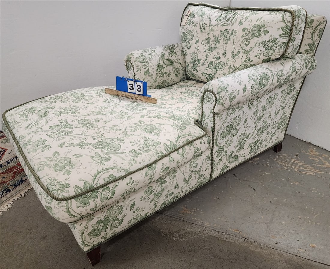 Uphols. Chaise Lounge 33" H X 33" W X 45" D: Uphols. Chaise Lounge 33" H X 33" W X 45" D