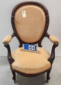 Vict. Rosewood Uphols. Armchair 41 1/2" H X 29 1/2" W X 22" D
