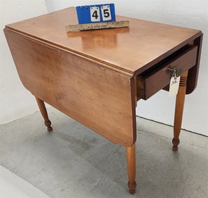 19th C Sheraton Cherry Pembroke Drop Leaf Table 29 1/2" H X 36" W X 19 1/2" D