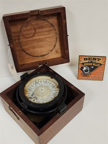 T.S. + J.D. Negus, N.Y. Compass 5" H X 7 1/2" Sq.