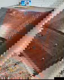 Early 19th C Cherry Slant Front Desk 42" H x 36" W X 19 1/2" D