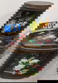 Hand Ptd. Boxes 17 1/2" H X 22 1/2" W X 16 1/2" D + 13 1/2" H X 11" W X 7 1/4" D