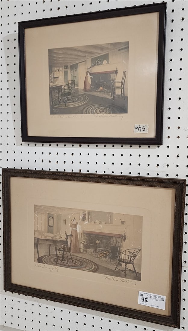 Lot 2 Framed Wallace Nutting Interiors Christmas Jelly 13 1/2" X 19 1/2" w/Frame 15 1/2" X 21 1/2" + (1 of 2)