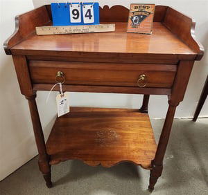 19th C Cherry 1 Drawer Wash Stand 31 1/2" H X 24 1/2" W X 19" D