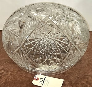 Vintage Brilliant Cut Glass Dome Shade 8" H X 10 3/4" Diam.