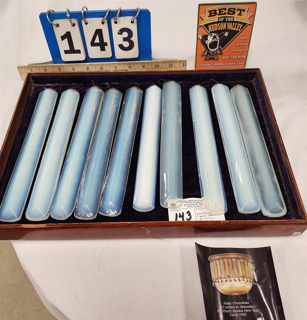 Lot 10 19th C Opalescent Prisims 10" Attrib. To  Tiffany Studios (1 of 5)