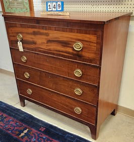 C 1820 Mahog 4 Drawer Chest 43" H X 43 1/2" W X 21" D