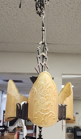 Vintage Deco Chandelier 17" H X 10 1/2" Diam.