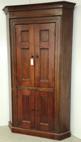 19th C Pine Barrel Back 4 Door Corner Cupboard 6'10 1/2" H X 47" W X 19 1/4" D
