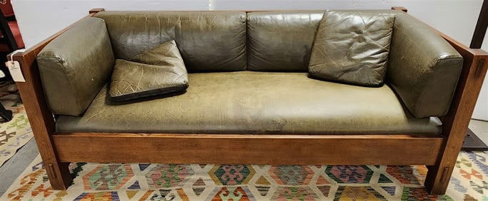 Stickley Mission Oak Sofa 29" H X 77" W X 33" D