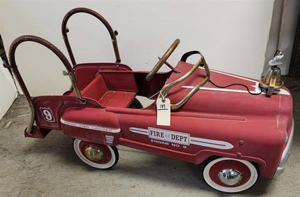 Vintage Fire Dept. Engine #9 Pedal Car