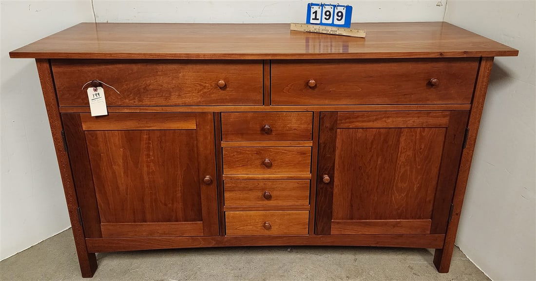 Scott Jordan Furn. Cherry 6 Drawer 2 Door Cabinet 36" H X 61" W X 20" D (1 of 3)