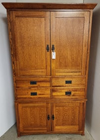 Michaels Mission Style Oak Chifforobe 6'6" H X 47" W X 24" D