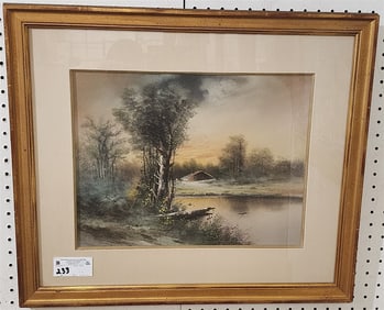 Framed Pastel Landscape Sgnd E.N. Russell 13" X 17" w/Frame 22" X 25 1/2"