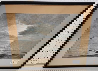 Framed W/C Seascape Sgnd A.T. Millar 17 1/2" X 23" w/Frame 25 1/2" X 30 1/2"