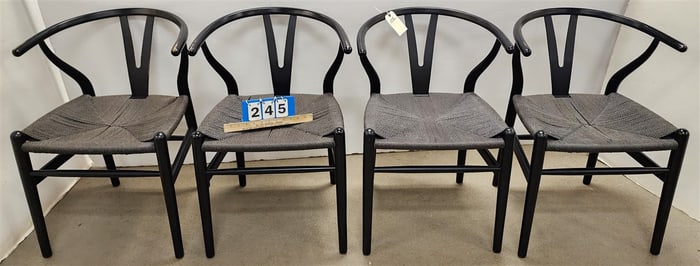 Set 4 Ebonized Evelina Side Chairs