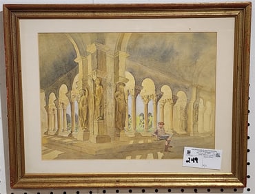 Framed W/C Colonnade 12" X 16" w/Frame 13 3/4 " X 17 3/4"