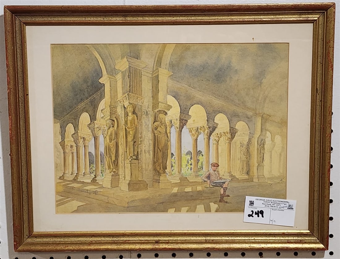 Framed W/C Colonnade 12" X 16" w/Frame 13 3/4 " X 17 3/4": Framed W/C Colonnade 12" X 16" w/Frame 13 3/4 " X 17 3/4"