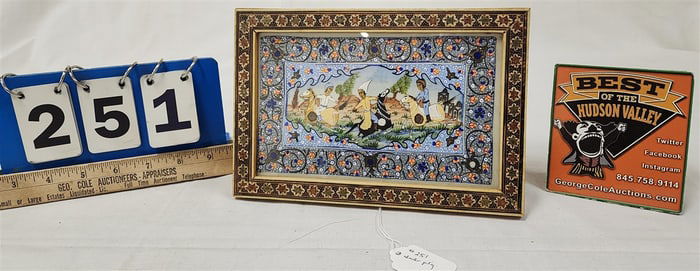 Indo Ptg. 5" X 8" w/Inlaid Frame 6" X 9"