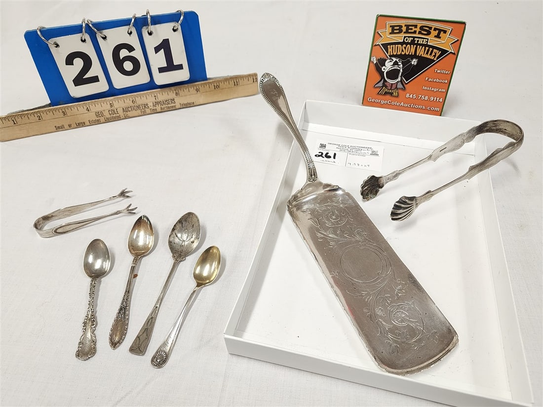 Lot Sterling Flatware Incl Tiffany & Co Crumber - 7.98 ozt (1 of 6)