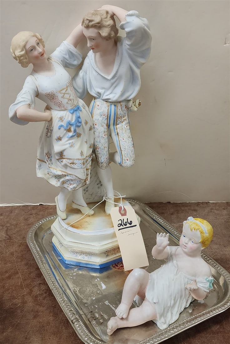 German Bisque 14" Group & Bisque Baby: German Bisque 14" Group & Bisque Baby